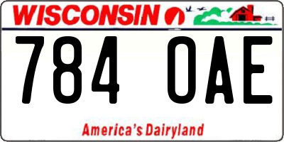 WI license plate 784OAE