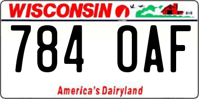 WI license plate 784OAF