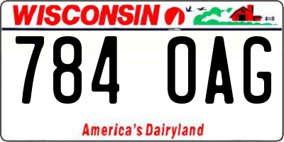 WI license plate 784OAG