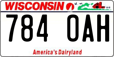 WI license plate 784OAH