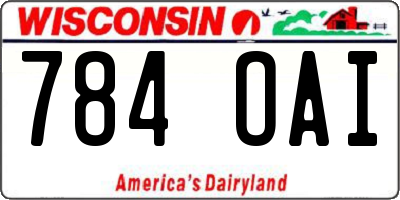 WI license plate 784OAI