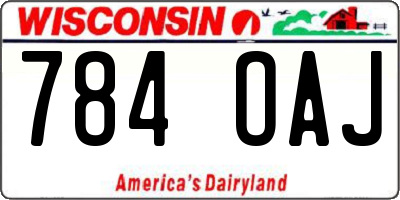 WI license plate 784OAJ