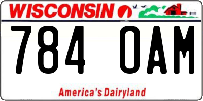 WI license plate 784OAM