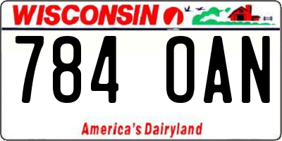 WI license plate 784OAN
