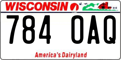 WI license plate 784OAQ