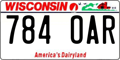 WI license plate 784OAR