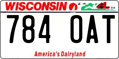 WI license plate 784OAT