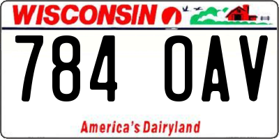 WI license plate 784OAV