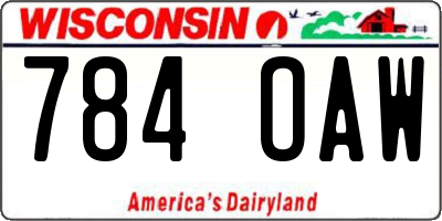 WI license plate 784OAW