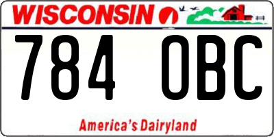 WI license plate 784OBC