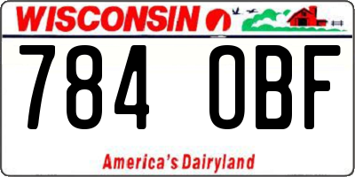 WI license plate 784OBF