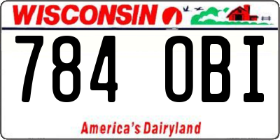 WI license plate 784OBI
