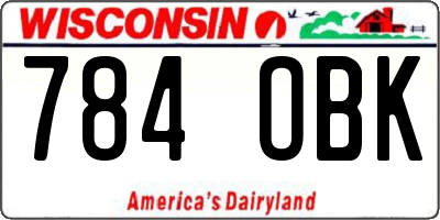 WI license plate 784OBK