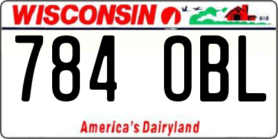 WI license plate 784OBL
