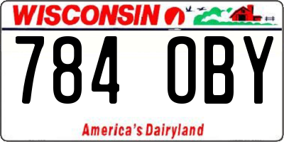 WI license plate 784OBY
