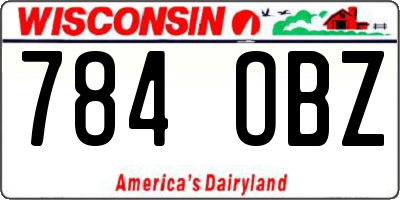 WI license plate 784OBZ