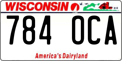 WI license plate 784OCA