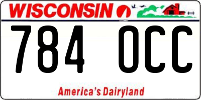 WI license plate 784OCC