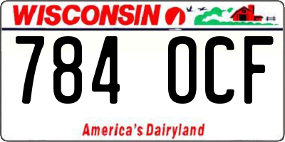 WI license plate 784OCF