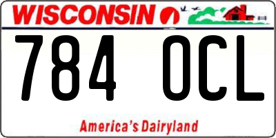 WI license plate 784OCL