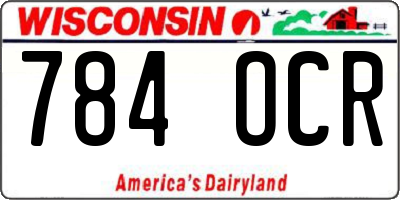 WI license plate 784OCR