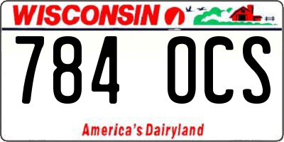 WI license plate 784OCS