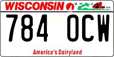 WI license plate 784OCW