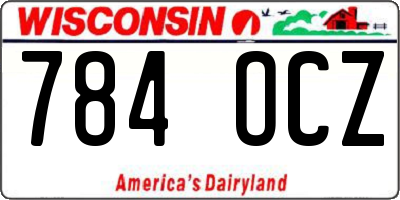 WI license plate 784OCZ