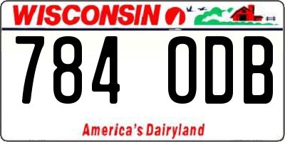 WI license plate 784ODB