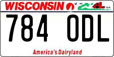WI license plate 784ODL