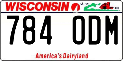 WI license plate 784ODM