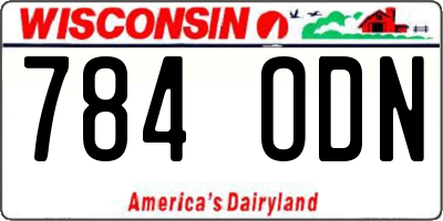 WI license plate 784ODN
