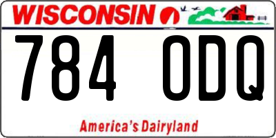 WI license plate 784ODQ