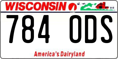 WI license plate 784ODS