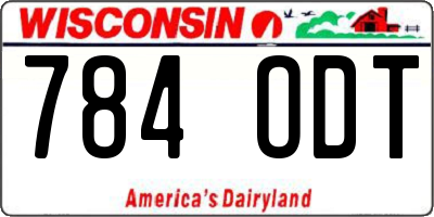 WI license plate 784ODT