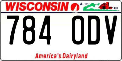 WI license plate 784ODV