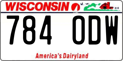 WI license plate 784ODW