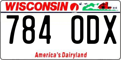 WI license plate 784ODX