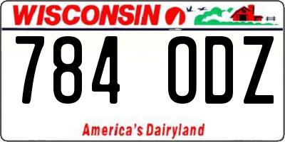 WI license plate 784ODZ