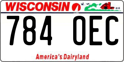 WI license plate 784OEC
