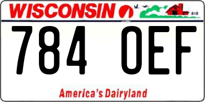 WI license plate 784OEF