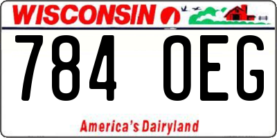 WI license plate 784OEG