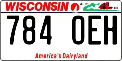 WI license plate 784OEH