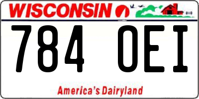 WI license plate 784OEI