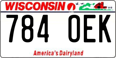 WI license plate 784OEK