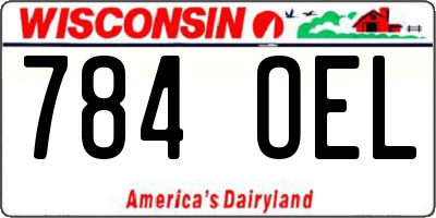 WI license plate 784OEL