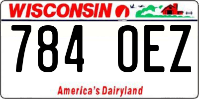WI license plate 784OEZ