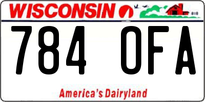 WI license plate 784OFA