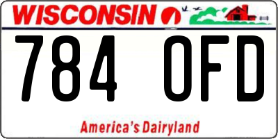 WI license plate 784OFD