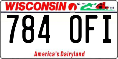 WI license plate 784OFI